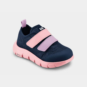 Tênis Infantil Bibi Energy Baby 2.0 Azul com Rosa de Tiras