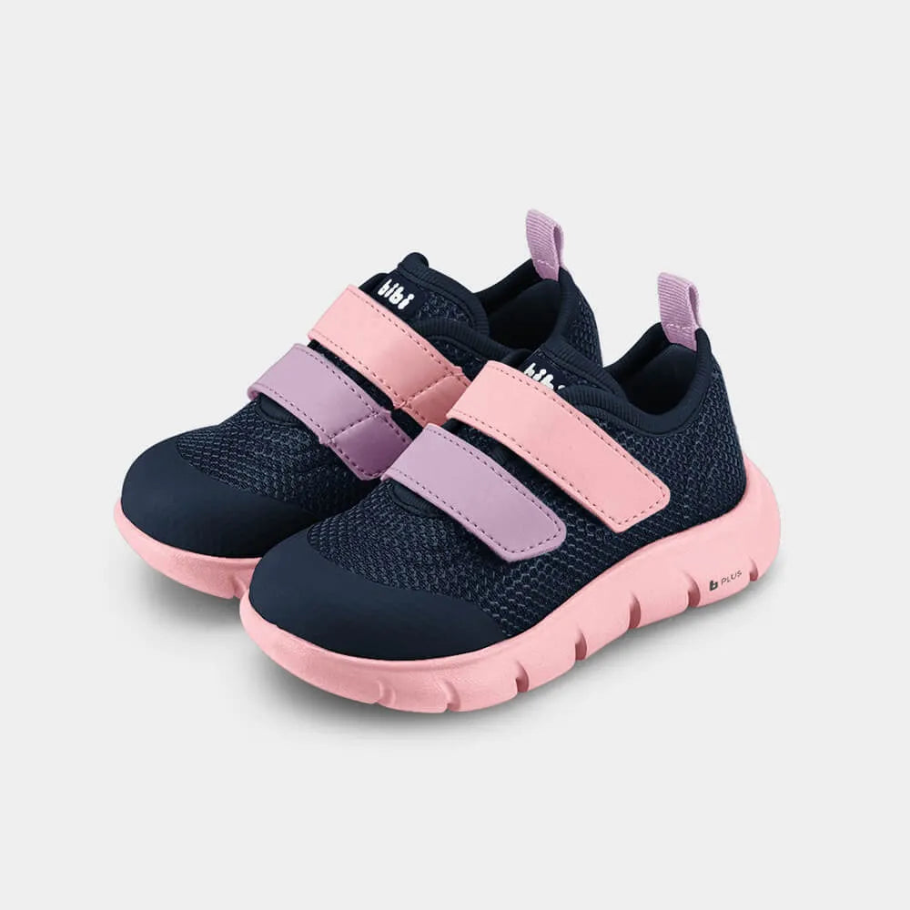 Tênis Infantil Bibi Energy Baby 2.0 Azul com Rosa de Tiras