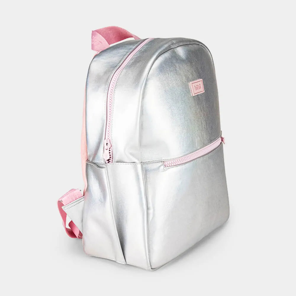 Mochila Infantil Bibi Prata com Rosa