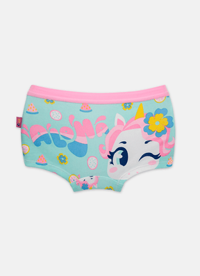 Calcinha BodyShorts Algodão Menina Unicórnio Aloha