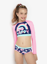 Conjunto Cropped e Calcinha Menina Teen Gata Fun